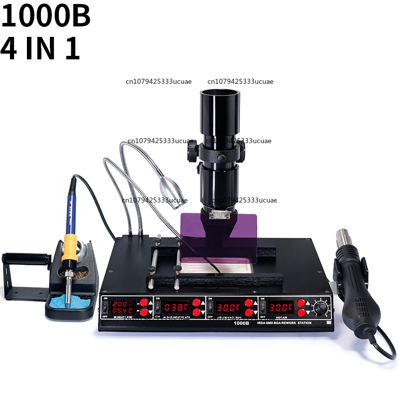 Hot Air Rework Station - 1000B/1000A Infrarood multifunctioneel station. Desolderen, Heteluchtpistool,