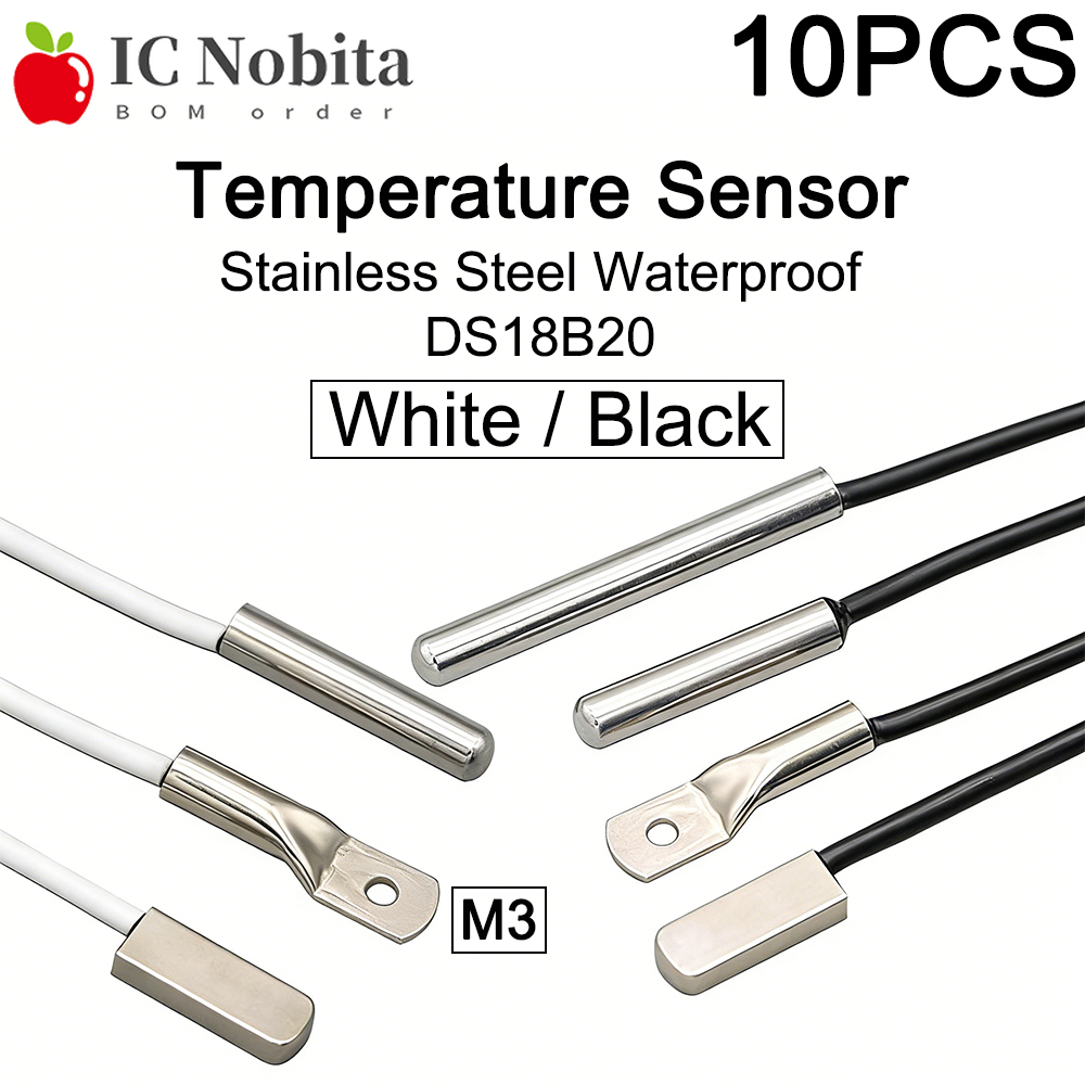 Ds18B20 Temperature Sensor - 10PCS DS18B20 Roestvrij Staal Waterdichte Temperatuursensor