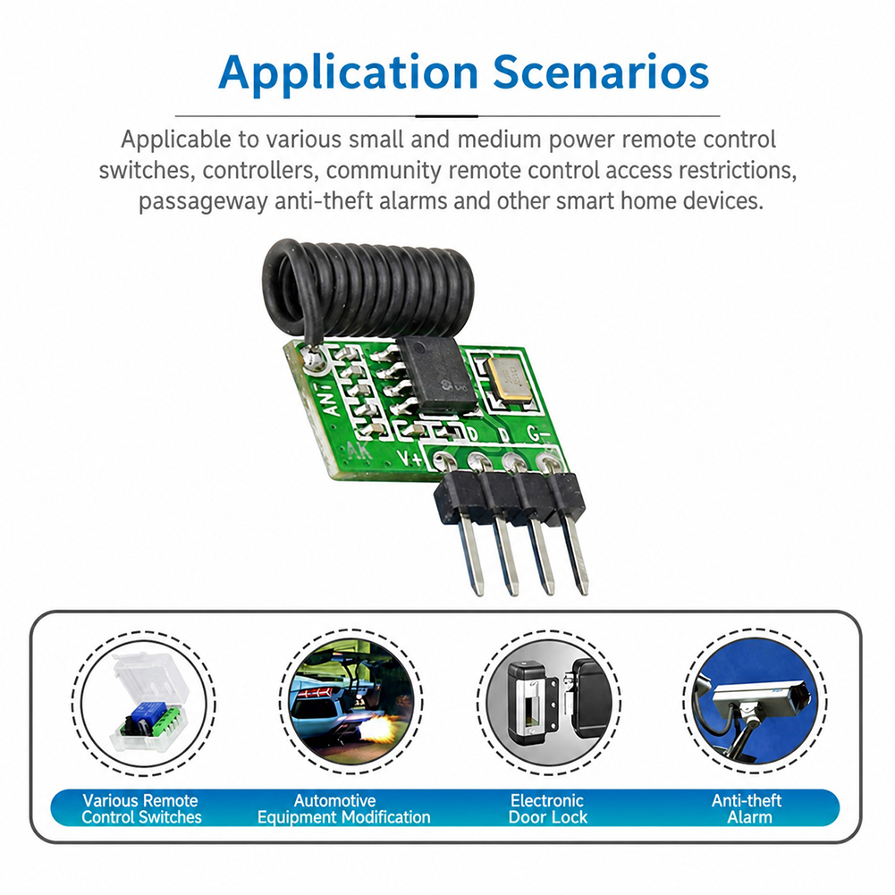 Rf 433Mhz Module - 315 MHz/433 MHz Superheterodyne RF-ontvangermodule 3,3