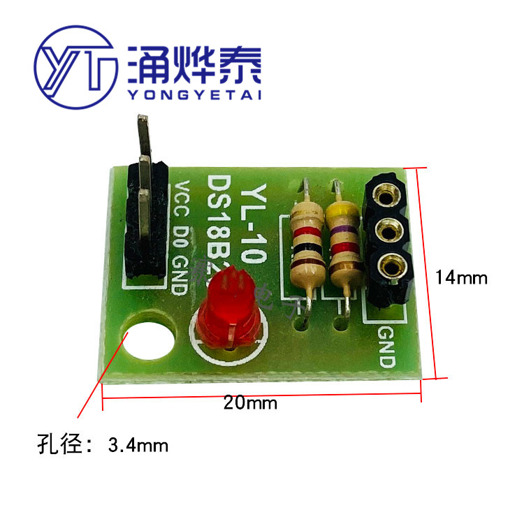 Ds18B20 Temperature Sensor - Temperatuursensormodule Geen DS18B20 Thermometer Interfacekaart DIY-projecten