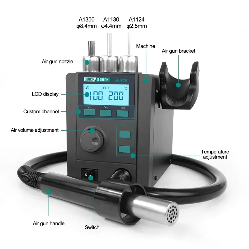 Quick 859D+ Heteluchtpistool S - Hot Air Rework Station recensie en prijs
