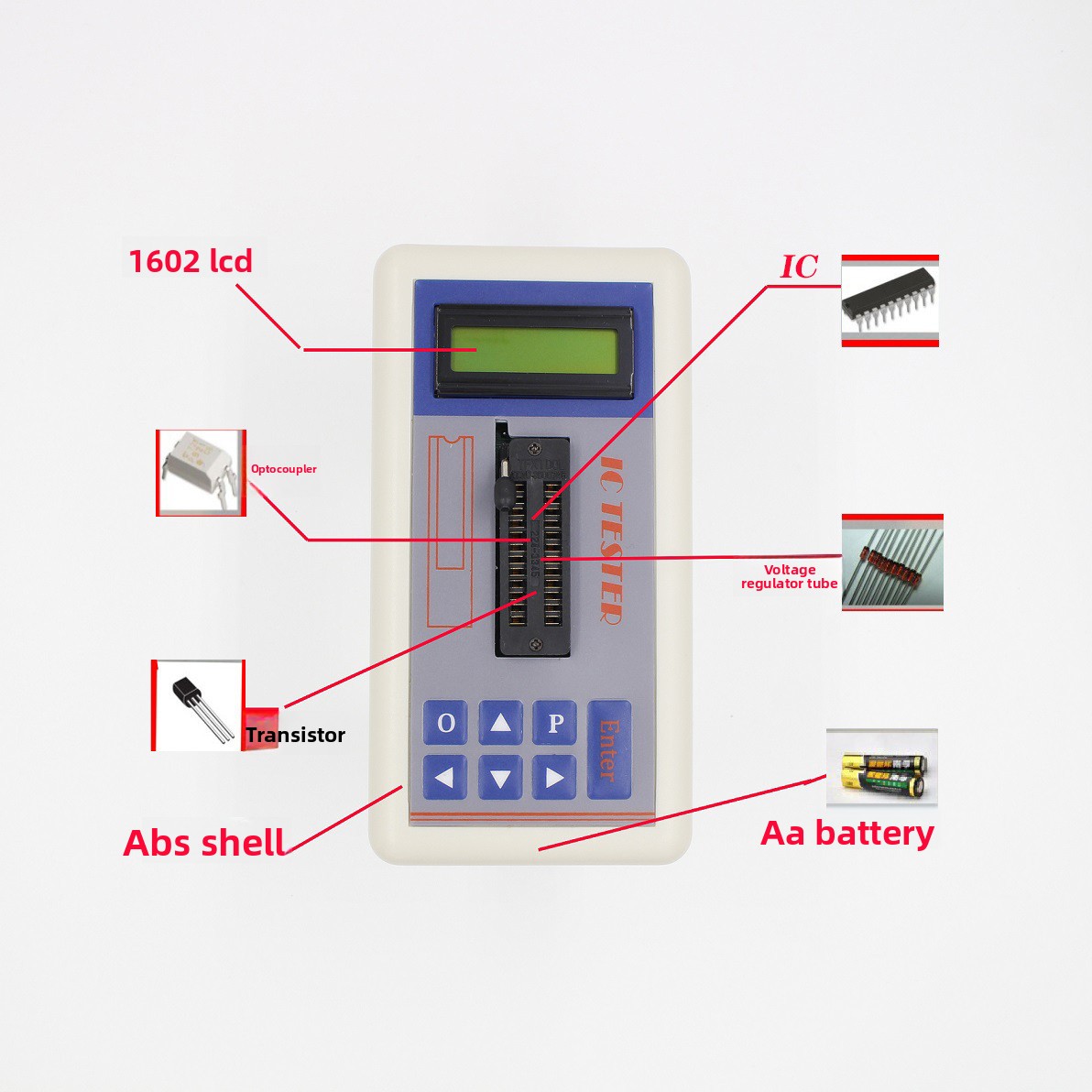 TSH‑06F IC-transistortester vo - Diy Electronics Lab Equipment recensie en prijs
