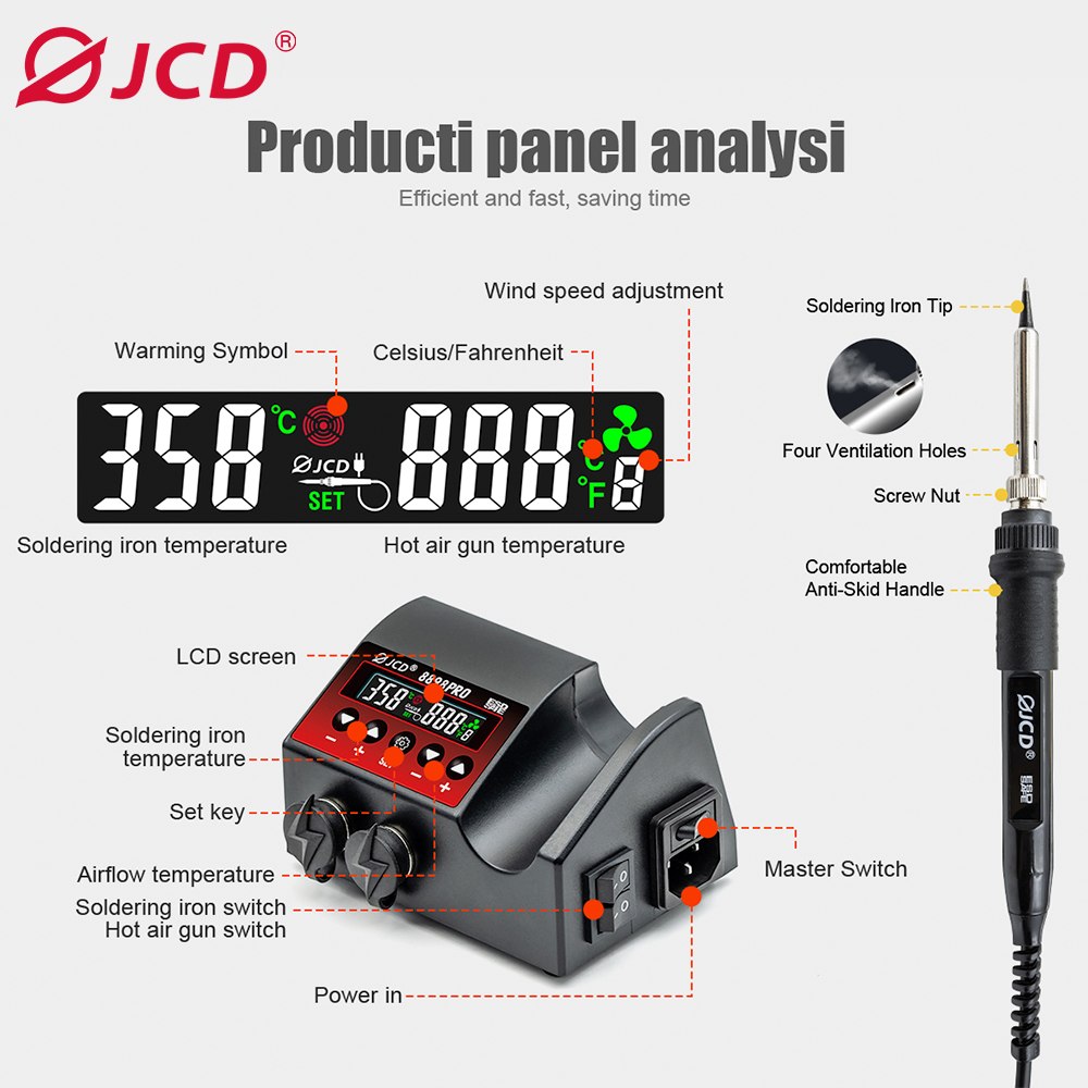 JCD 8898Pro Soldeerstation 2-i - Hot Air Rework Station recensie en prijs
