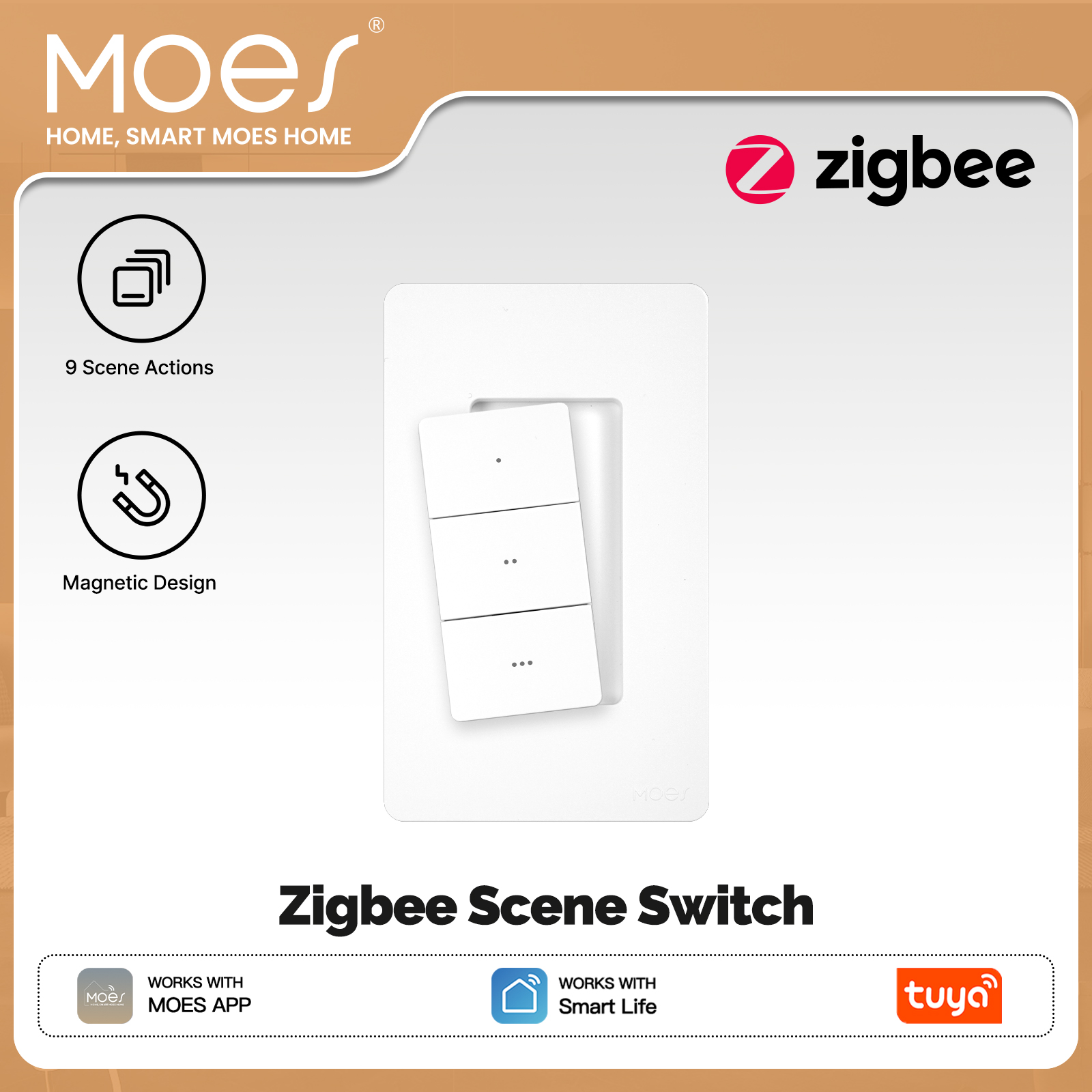 MOES Tuya Zigbee Smart Wireles - Push Button Tactile recensie en prijs