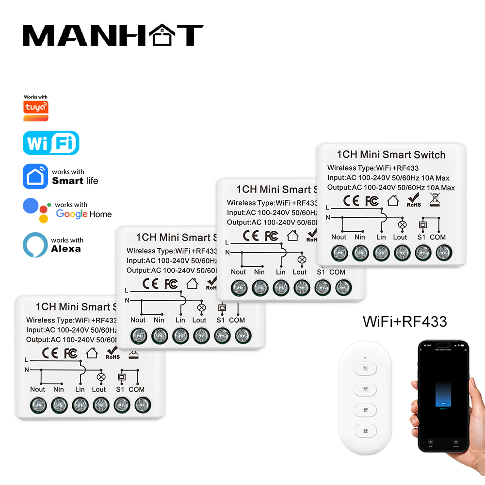 10A Mini WIFI Smart Switch RF4 - Rf 433Mhz Module recensie en prijs