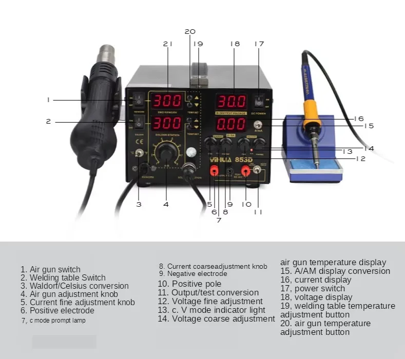TLF YIHUA 853D 5A Hot Air Rewo - Hot Air Rework Station recensie en prijs